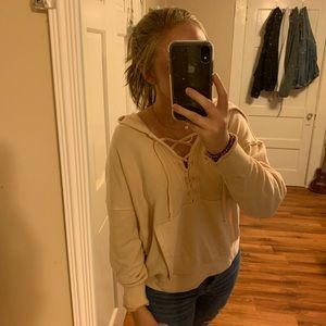 Pale Yellow Criss-Cross Sweatshirt